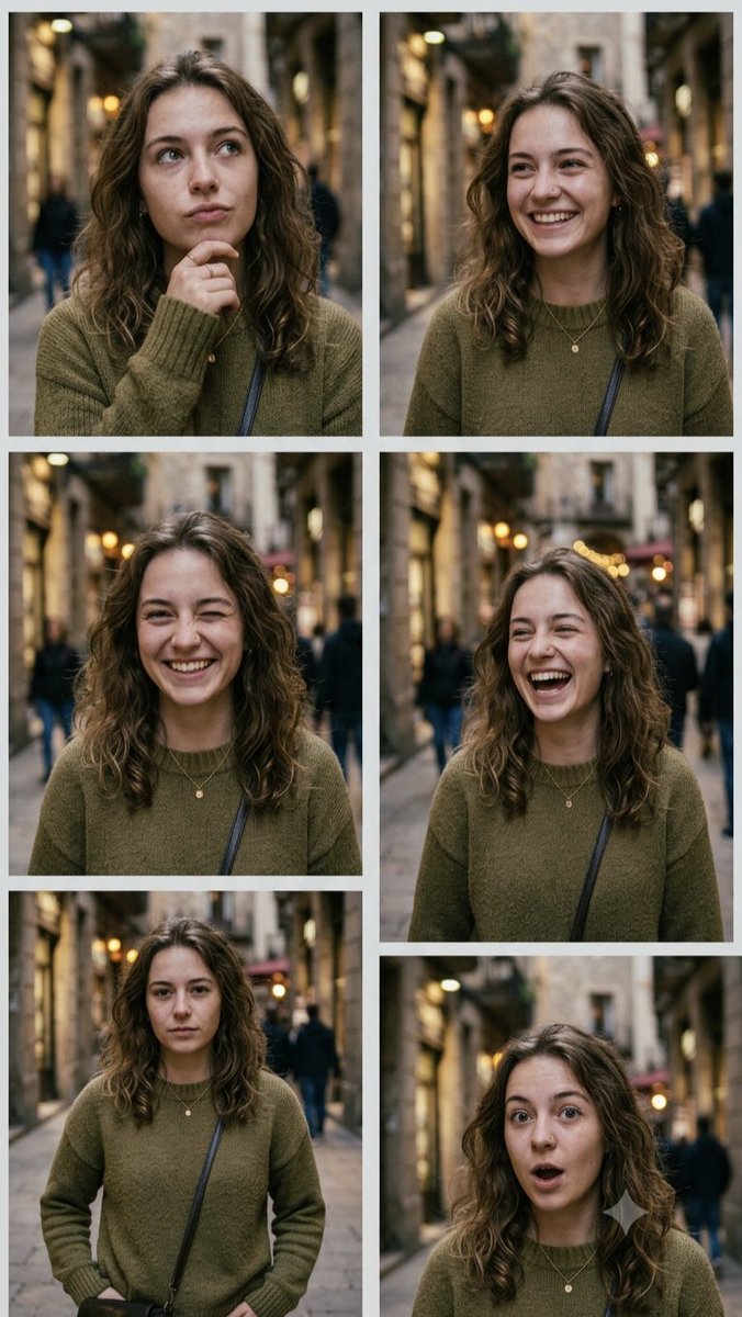 Multi-Expression Emotional Portrait Series - AI image template preview
