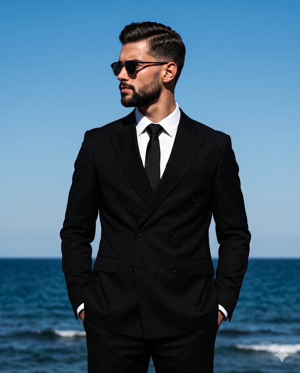 Formal Menswear Coastal Editorial - AI image template preview