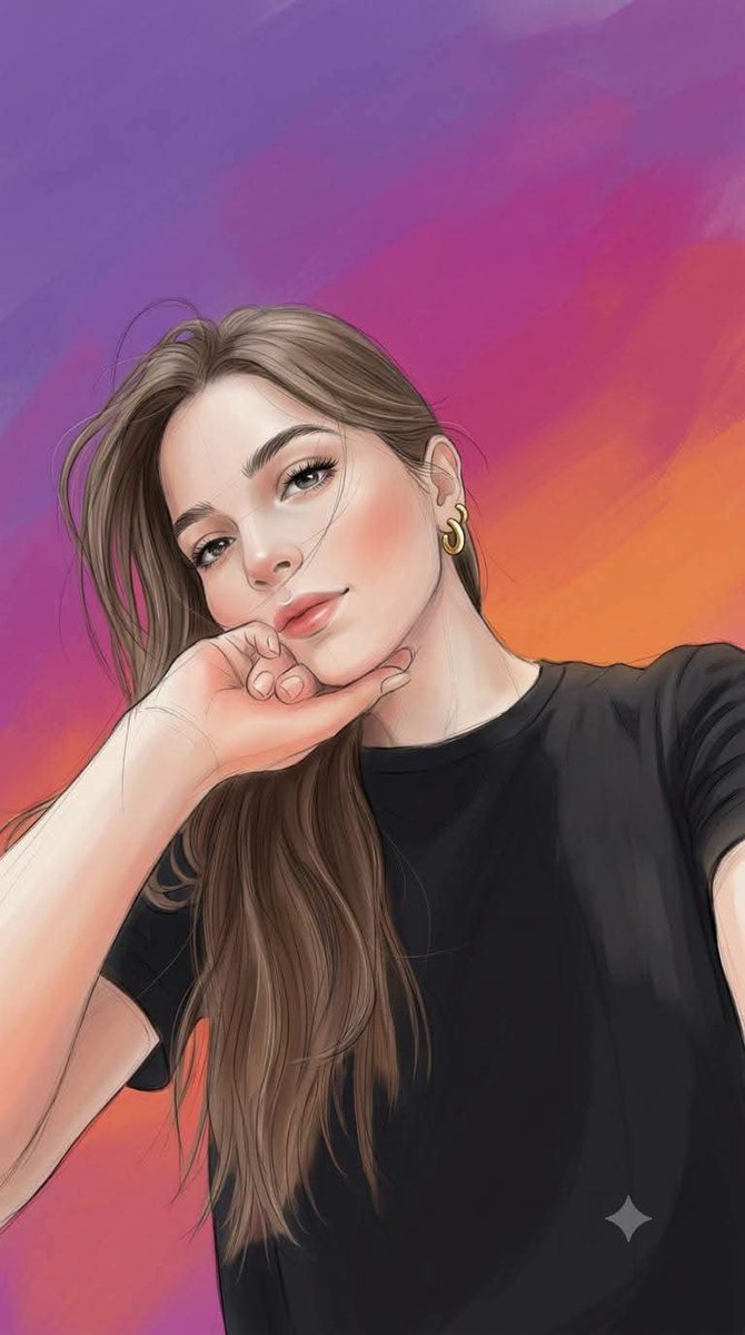 Semi-Realistic Painterly Graphite Portrait - AI image template preview