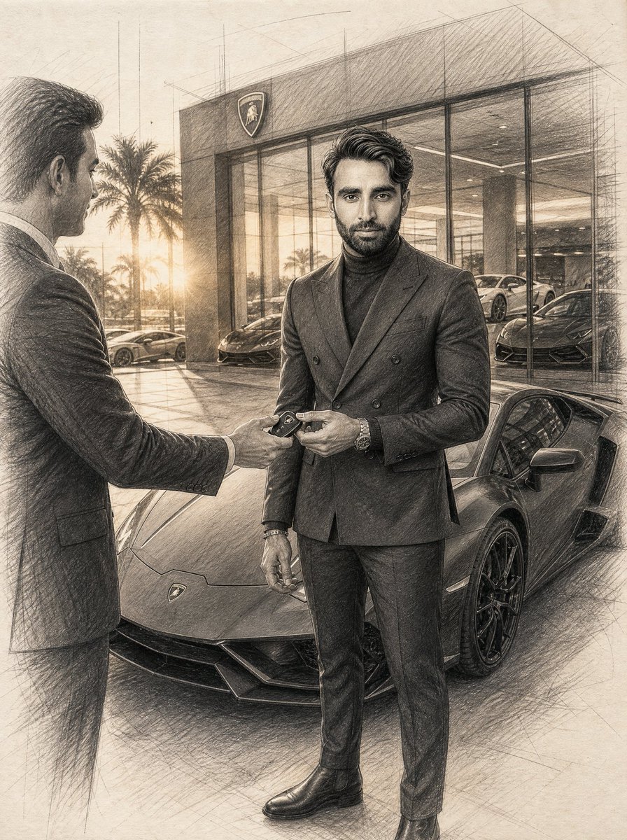 Graphite Pencil Entrepreneur Sketch - AI image template preview