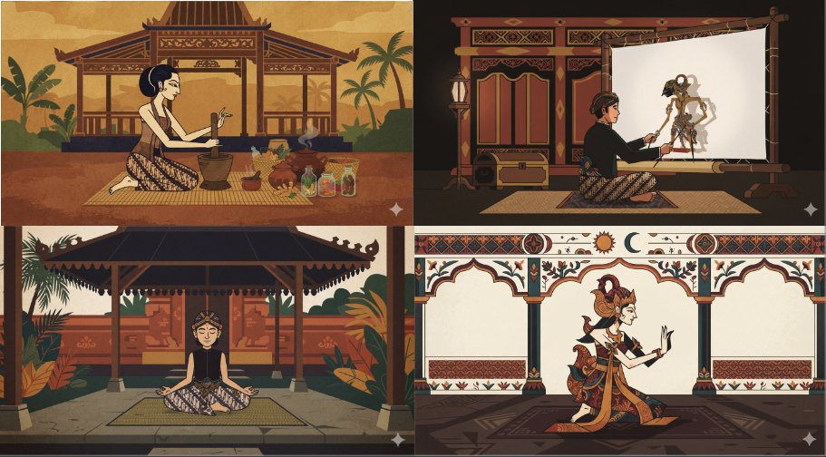 Minimal Flat Javanese Animation - AI image template preview