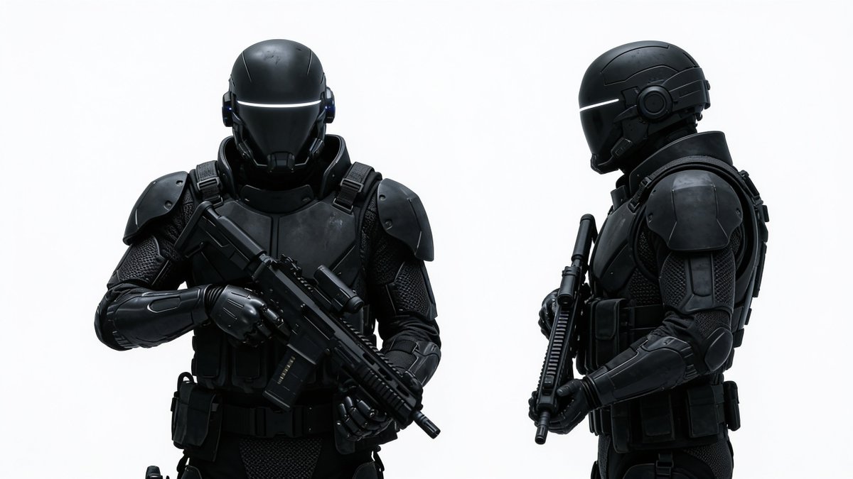 Sci-Fi Tactical Soldier Character Sheet - AI image template preview