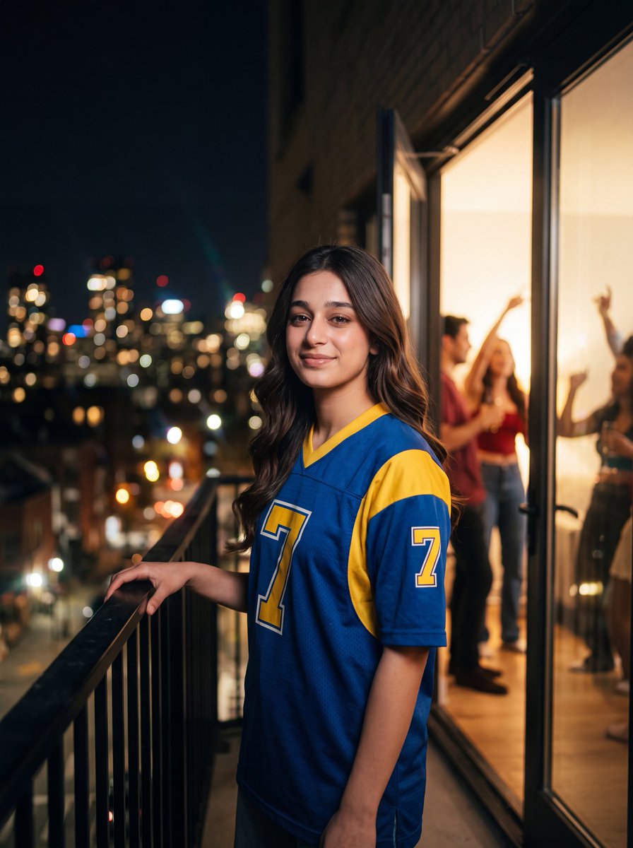 Retro Jersey Night Party Portrait - AI image template preview