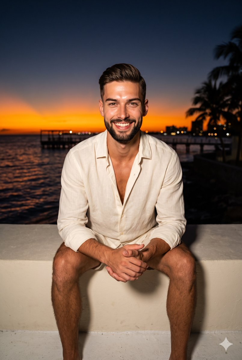 Coastal Vacation Lifestyle Portrait - AI image template preview