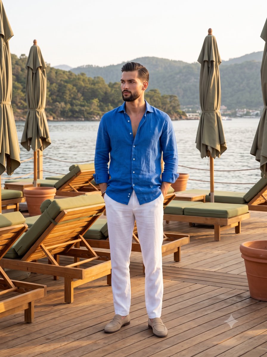 Male Vacation Lifestyle Portrait - AI image template preview
