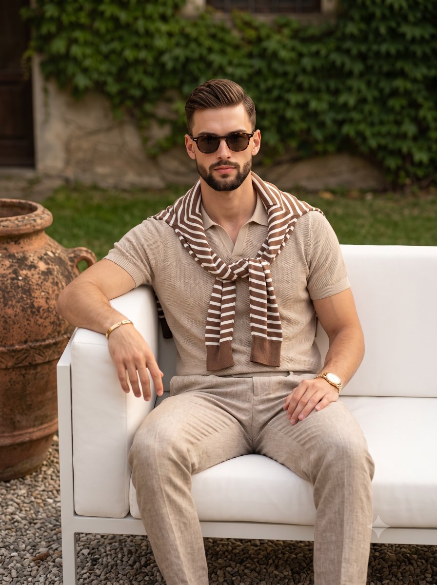 Luxury Riviera Style Male Portrait - AI image template preview