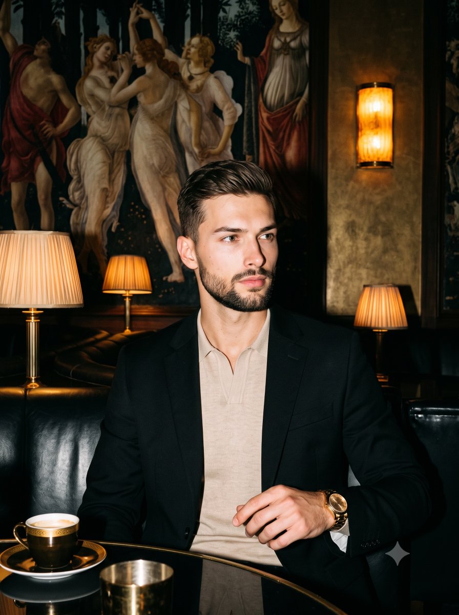 Moody Direct Flash Club Portrait - AI image template preview