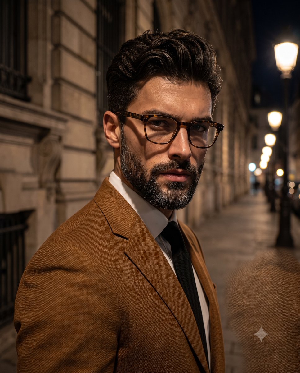 Urban Night Suit Portrait - AI image template preview