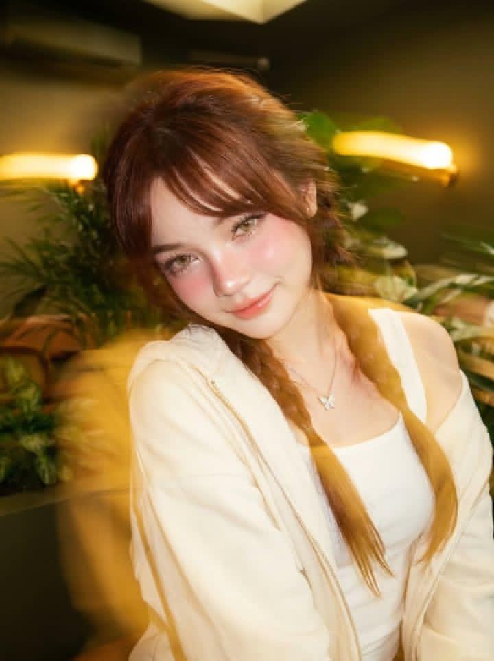 Ultra-Realistic Café Portrait of a Young Woman - AI image template preview