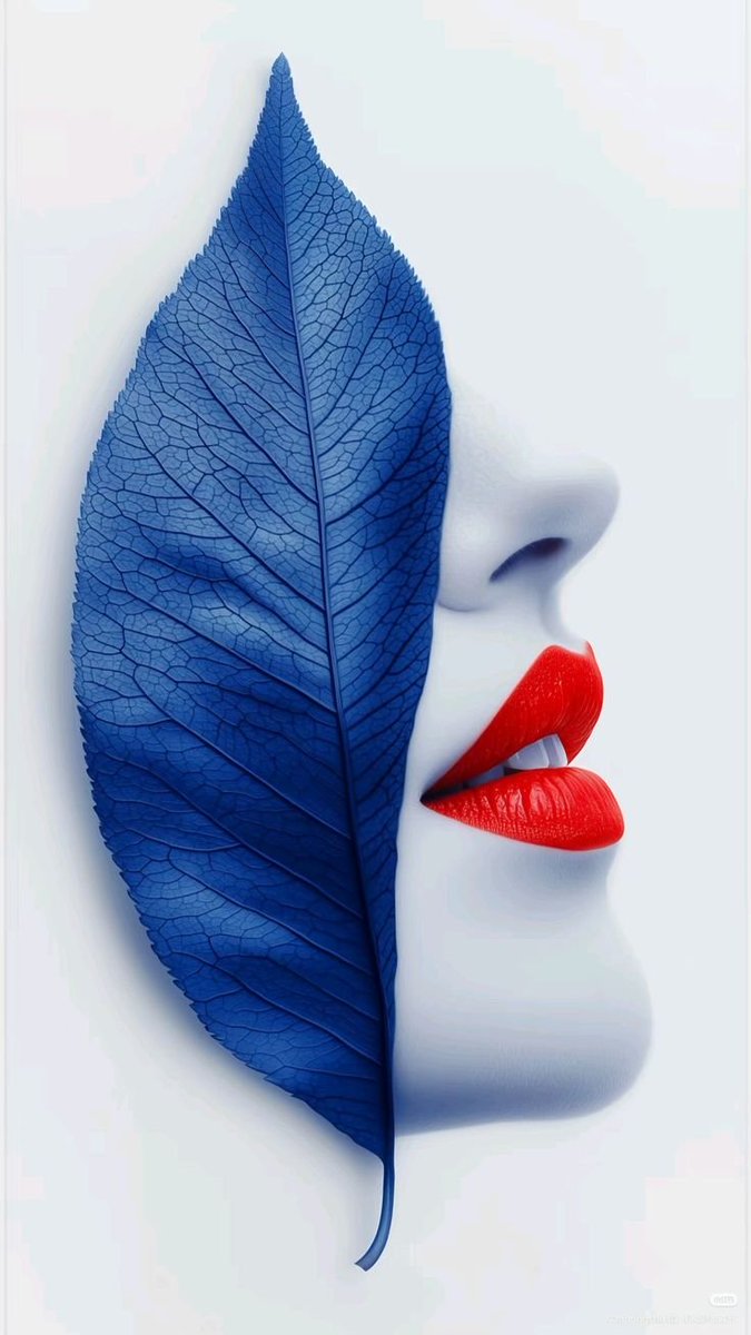 Surreal Minimalist Leaf Portrait - AI image template preview