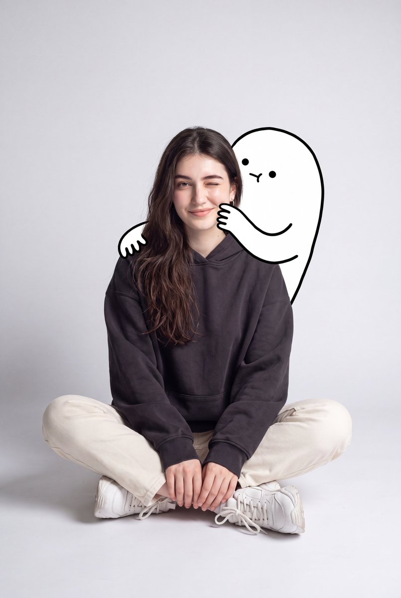 Minimalist Fashion Portrait with Doodle - AI image template preview