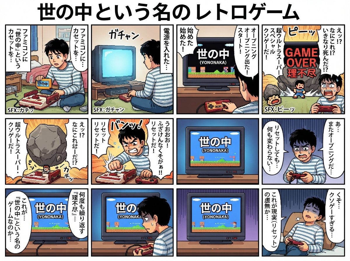 8-Panel Retro Game Manga - AI image template preview