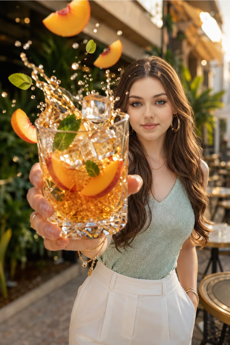 Luxury Beverage Portrait with Frozen Splash - AI image template preview