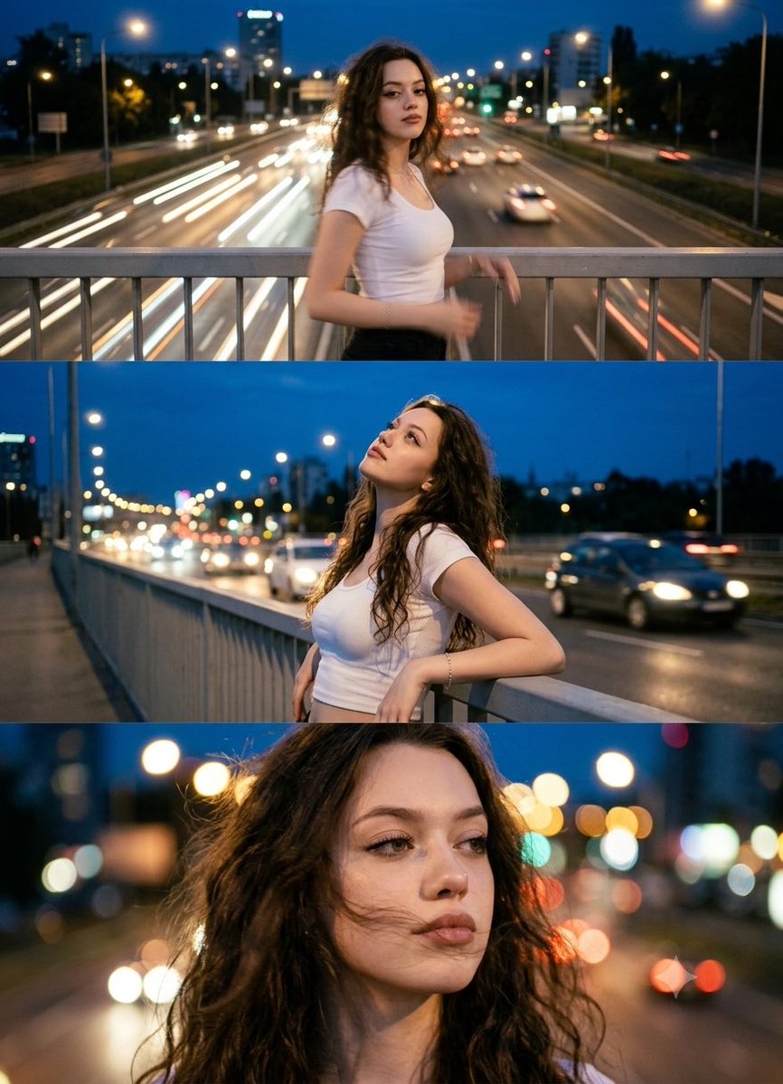 Night City Cinematic Triptych - AI image template preview