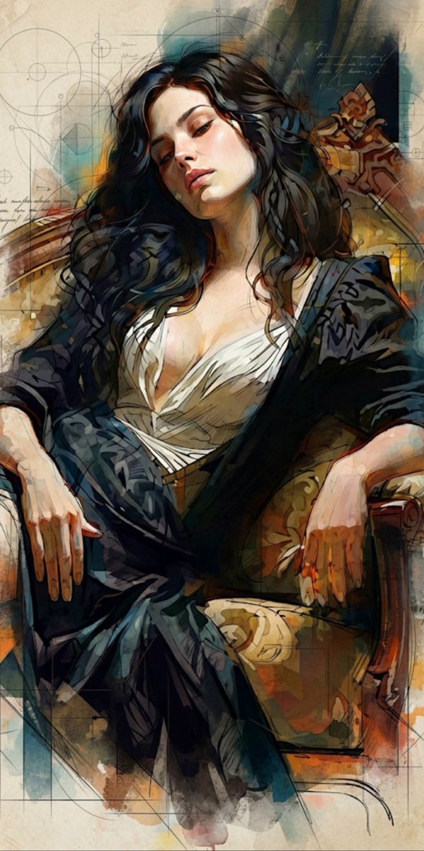 Mixed Media Cinematic Portrait Illustration - AI image template preview