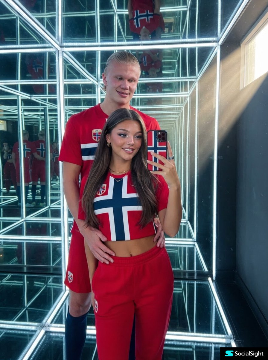 Norway-Inspired Sporty Mirror Selfie - AI image template preview