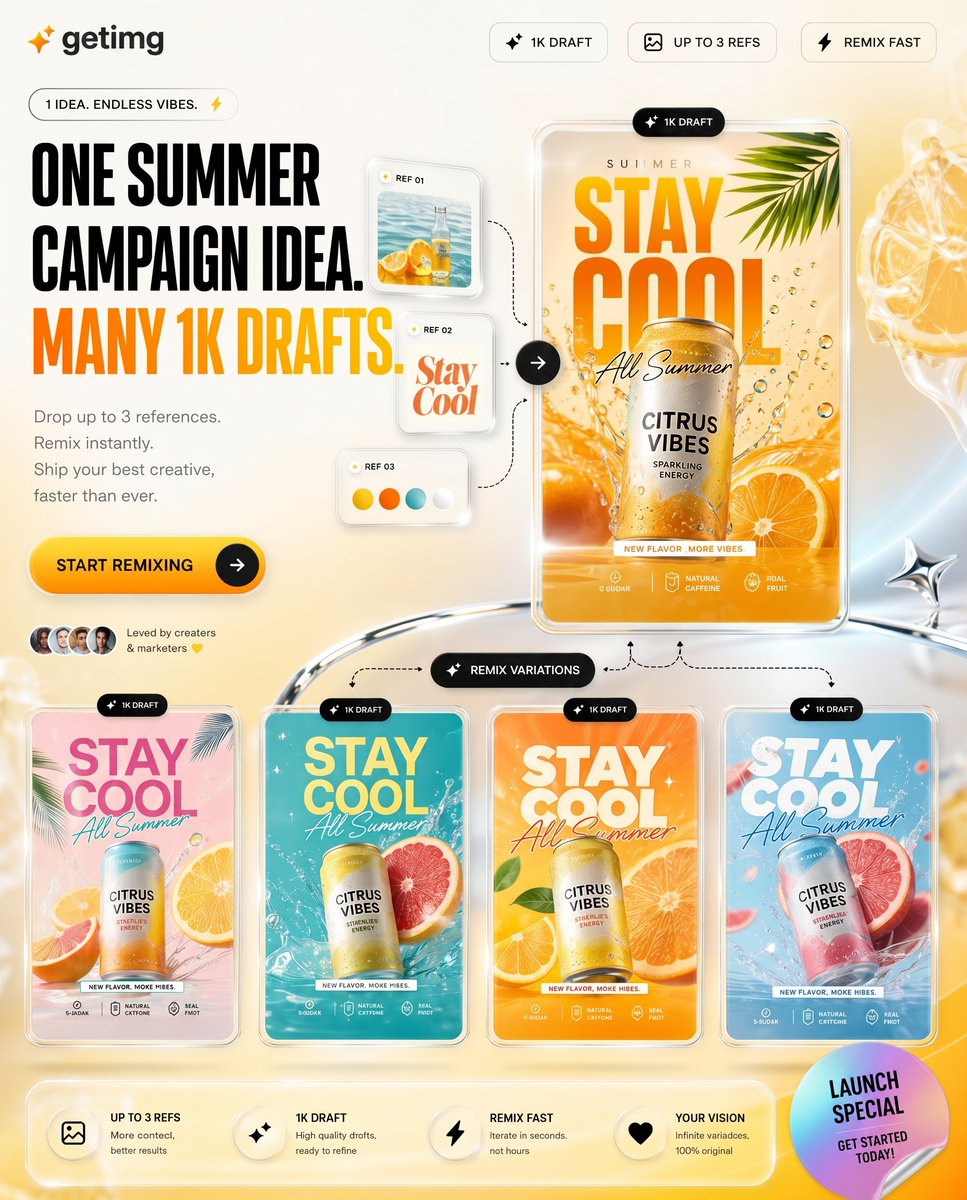 Summer AI Tool Launch Poster - AI image template preview