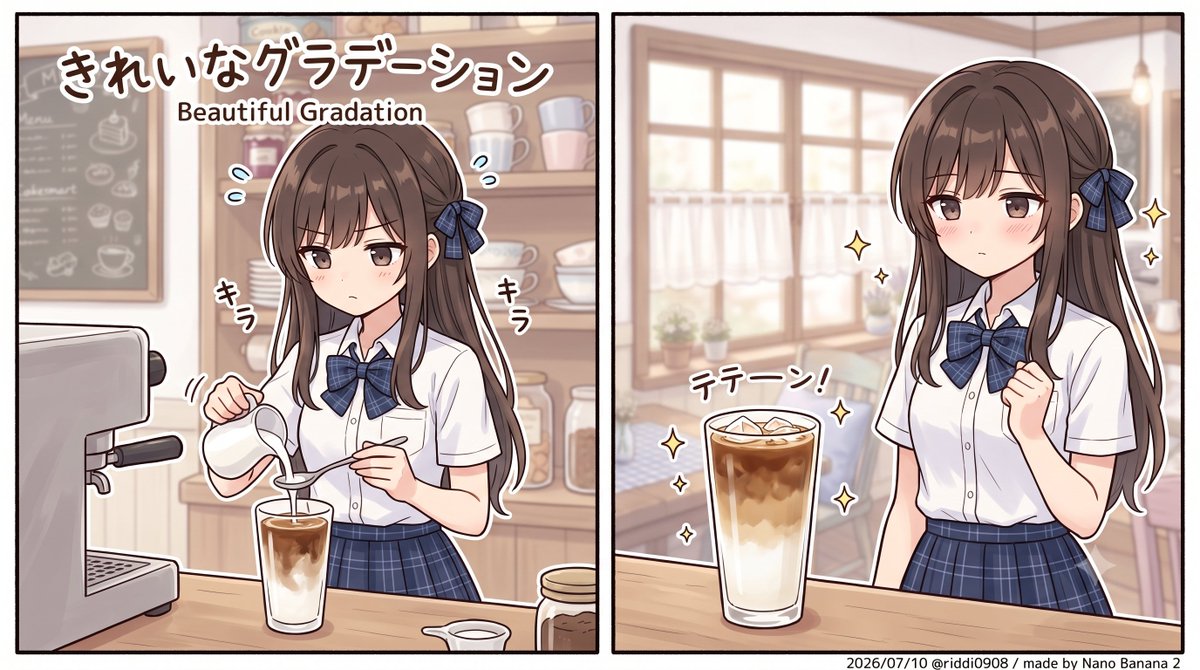 Layered Iced Latte Character Art - AI image template preview