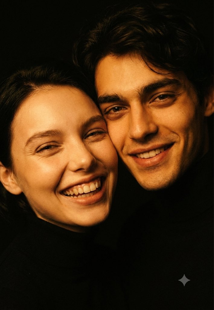 Intimate Cinematic Couple Portrait - AI image template preview