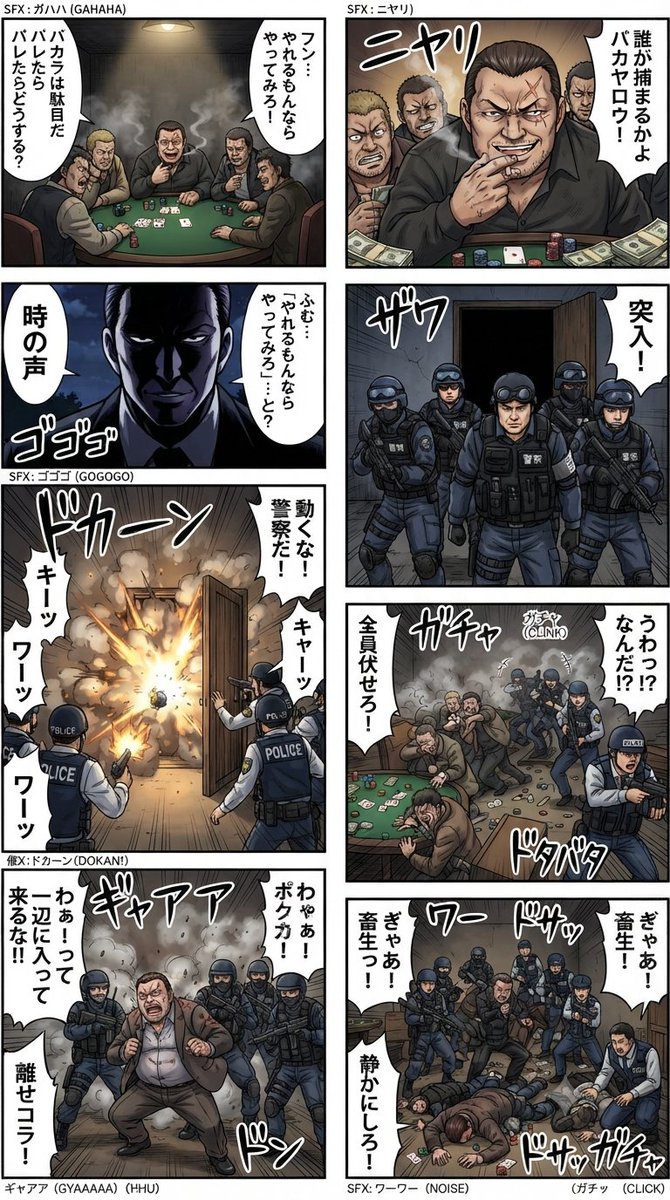 8-Panel Manga Scene - AI image template preview