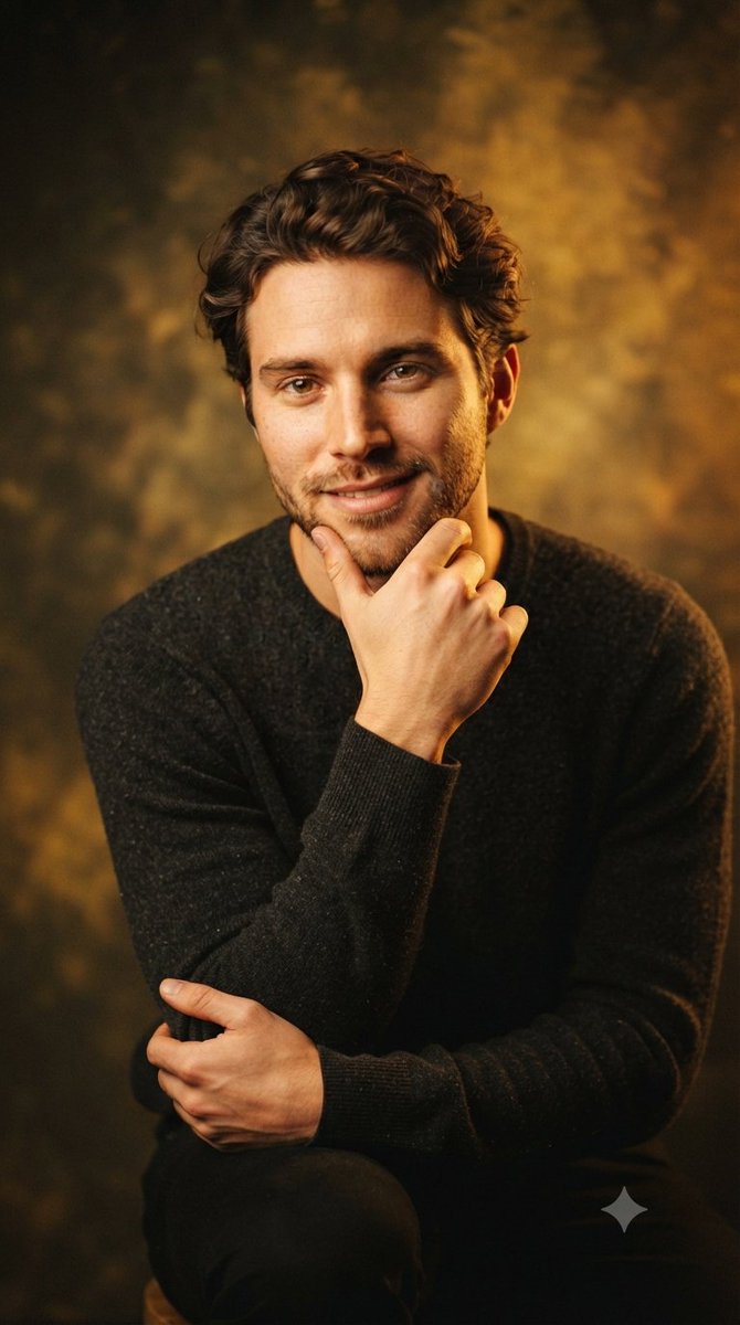 Handsome Studio Style Male Portrait - AI image template preview