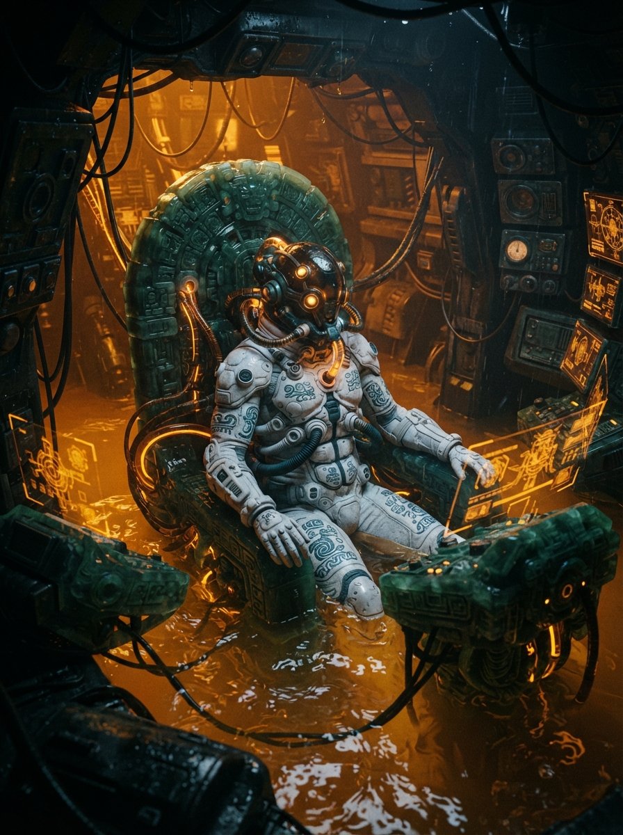 Mesoamerican Bio-Mechanical Cockpit - AI image template preview