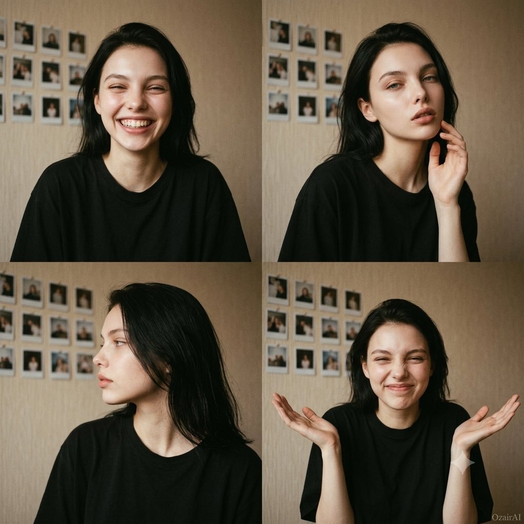 Candid Film Grain Portrait Collage - AI image template preview