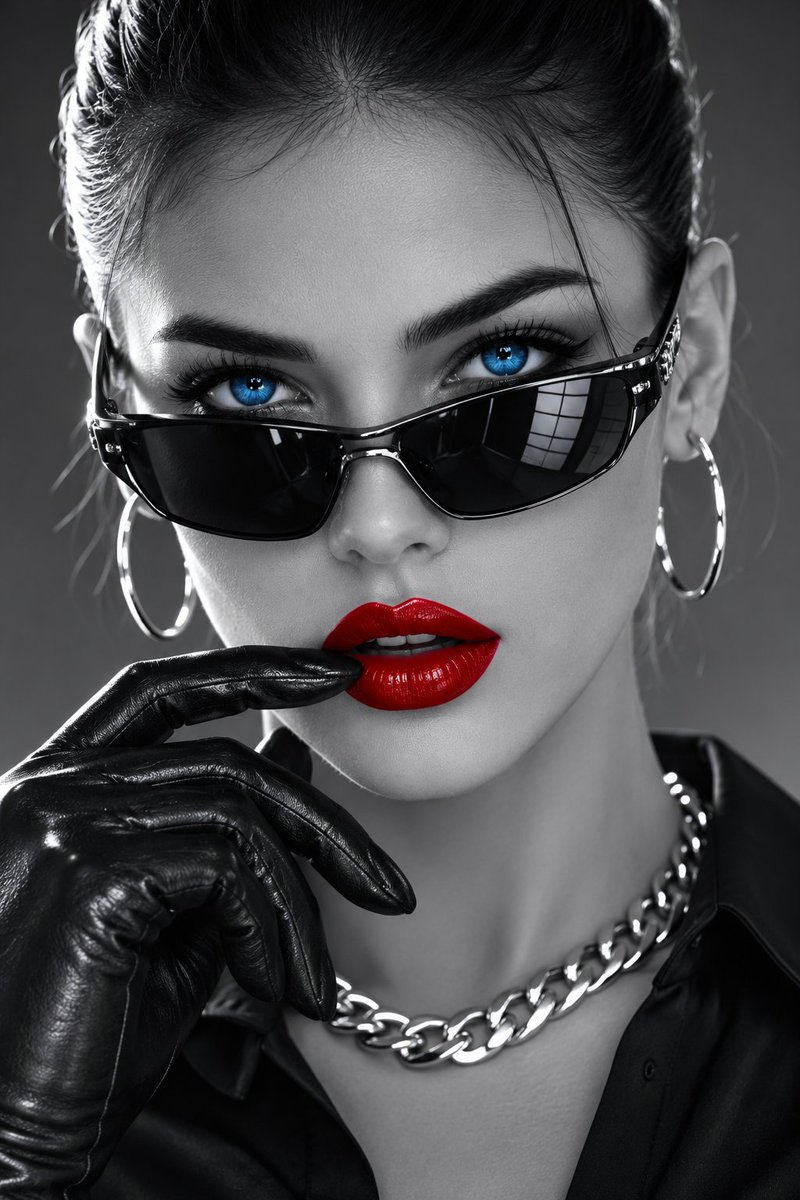 Minimalist Cyber Fashion Portrait - AI image template preview