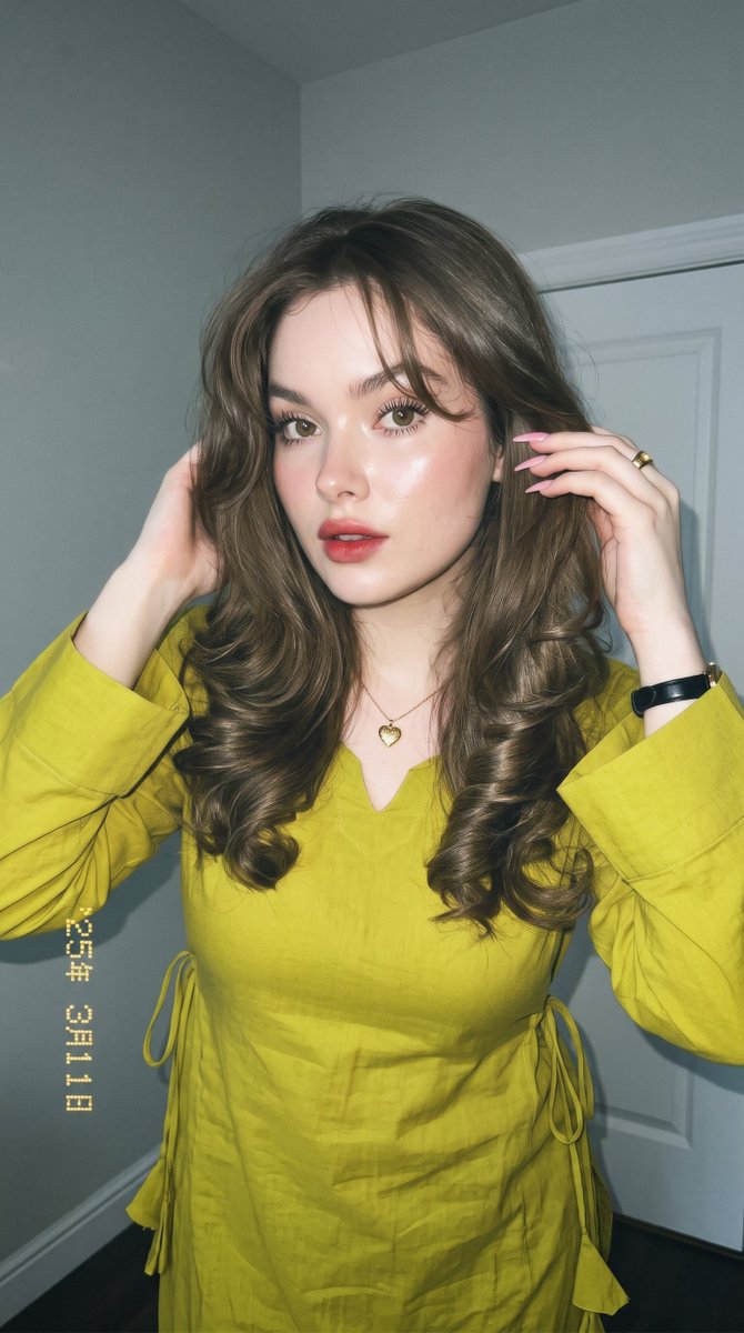 Chartreuse Kurta Editorial Portrait - AI image template preview