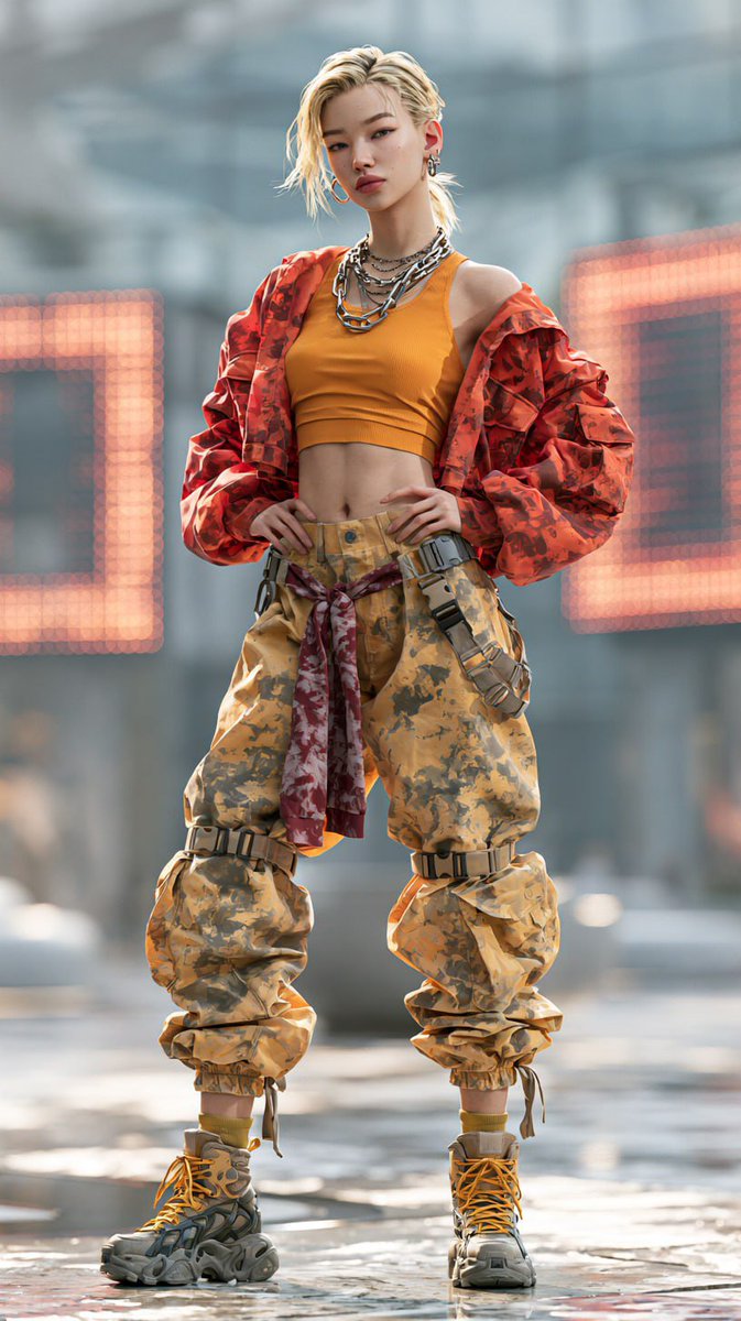 Y2K Style Character Concept Sheet - AI image template preview