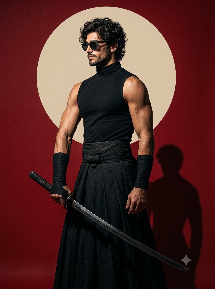 Modern Samurai Studio Portrait - AI image template preview