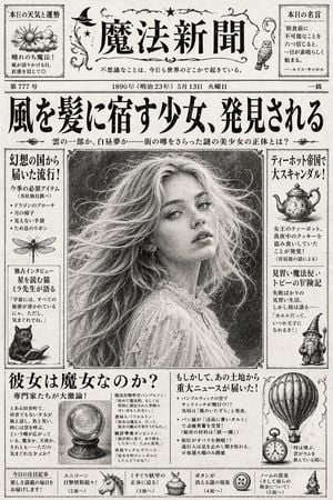 Vintage Japanese Fantasy Magic Newspaper preview