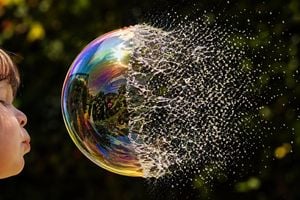 Bursting Soap Bubble Macro Photo preview