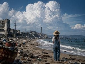 Girl on Polluted Industrial Beach preview