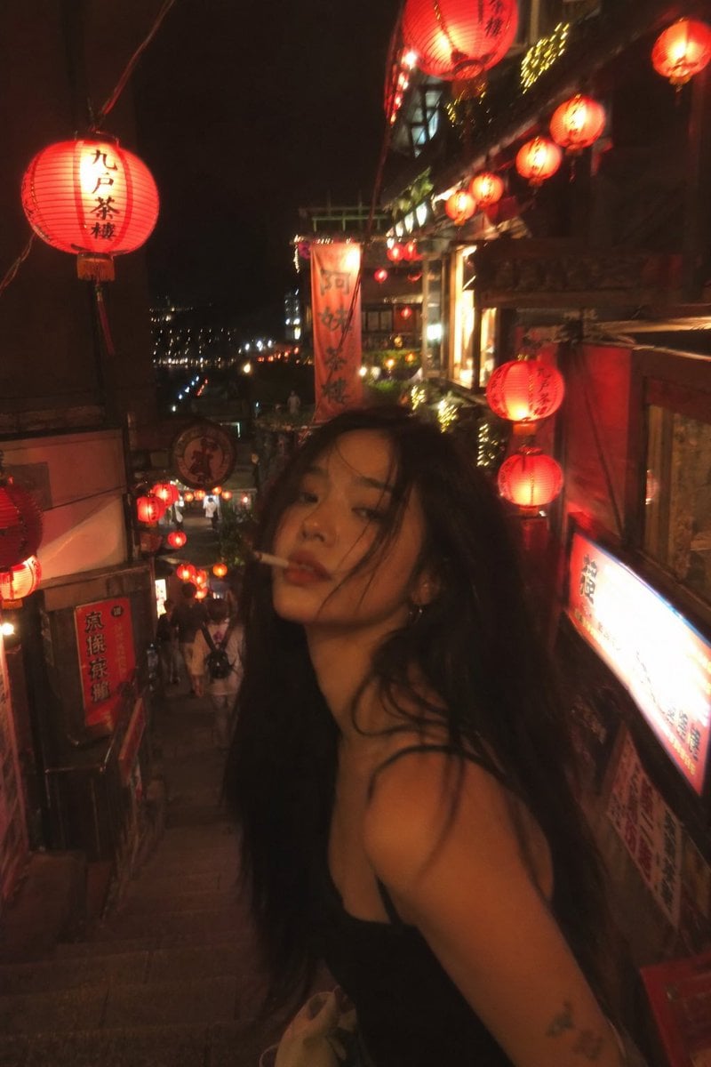 Asian Fashion Model in Taipei Night Scene preview