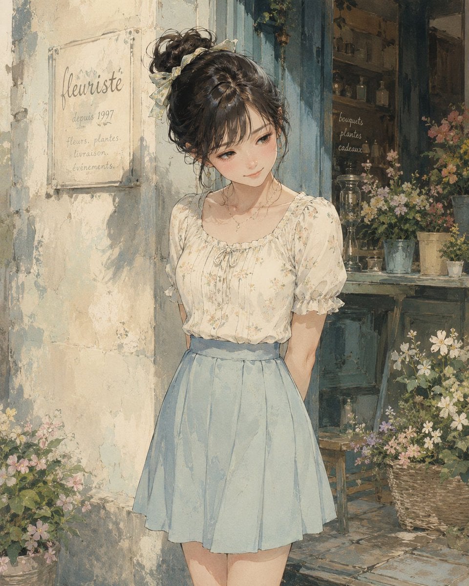 Watercolor Flower Shop Portrait preview