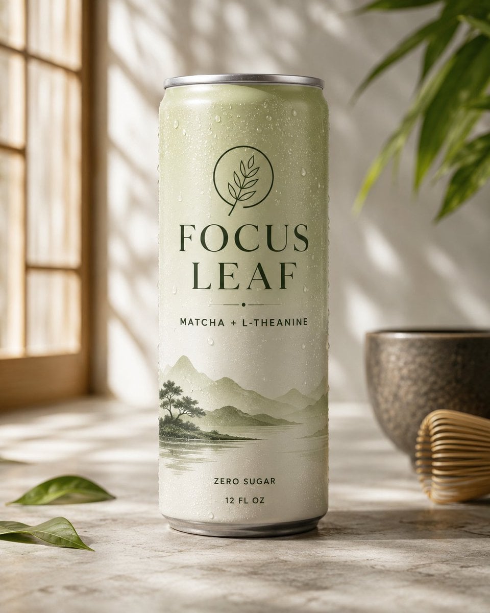 Premium Matcha Drink Packaging Mockup