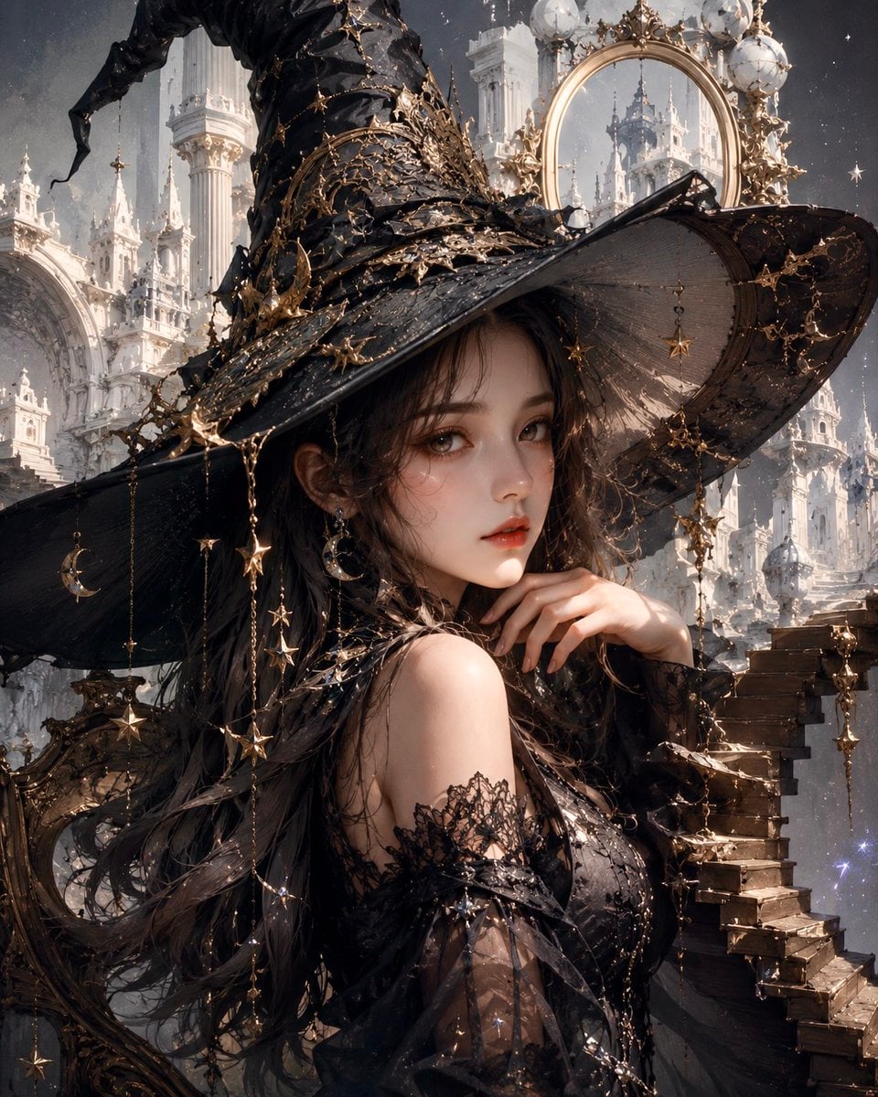 Celestial Gothic Witch Portrait preview