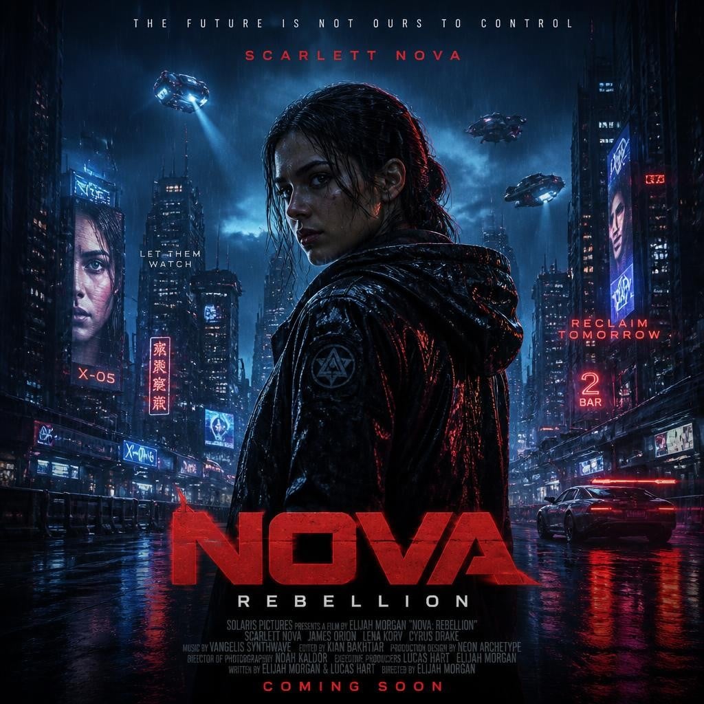 Cyberpunk Nova Rebellion Poster preview