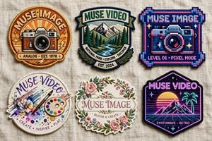 Six Embroidered Muse Patches