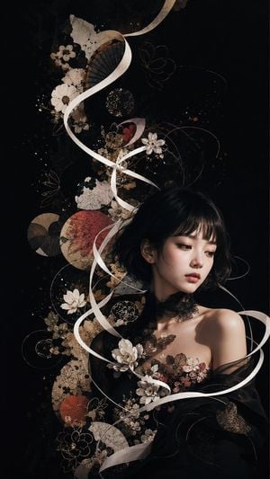 Dark Floral Japanese Editorial Portrait preview