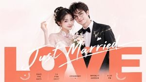 Romantic Just Married Wedding Poster preview
