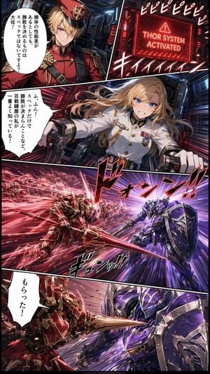 Japanese Webtoon Mecha Battle Page preview