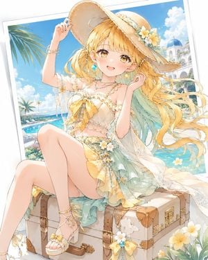 Anime Girl Summer Resort Poster preview