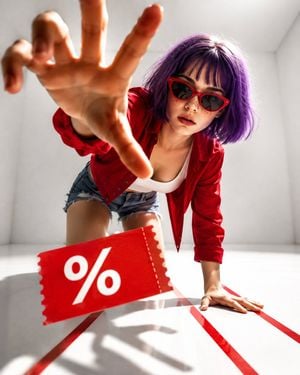 Ultra-Realistic Fashion Portrait with Extreme Perspective preview