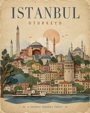 Vintage Paper Collage Travel Poster preview