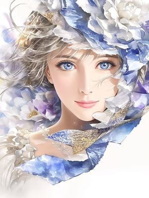 Watercolor Paper Floral Portrait preview