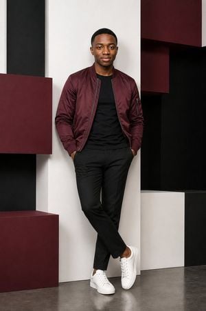 Male Editorial Portrait with Geometric Studio Wall preview