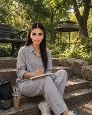 Photorealistic Portrait of Woman in Botanical Park preview