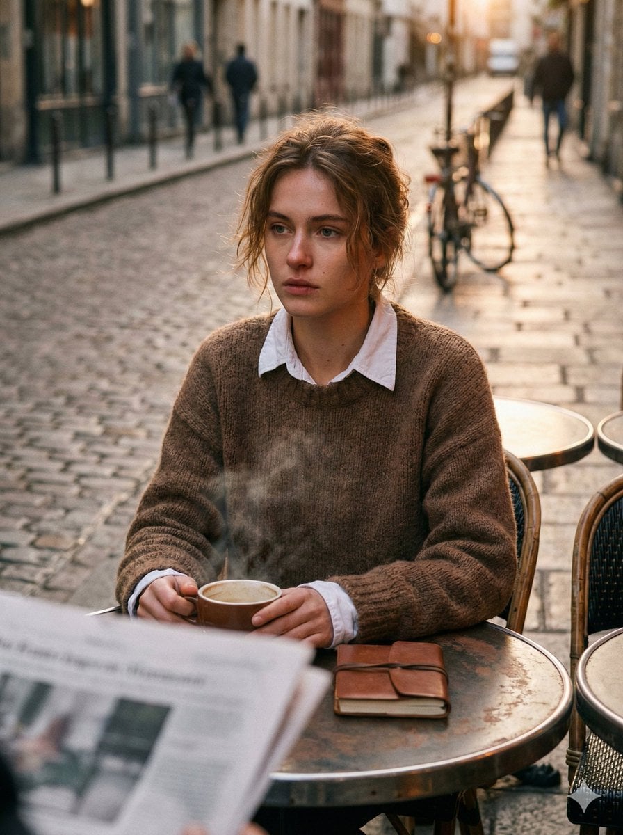 Nan Goldin Style Morning Café Portrait preview